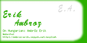 erik ambroz business card
